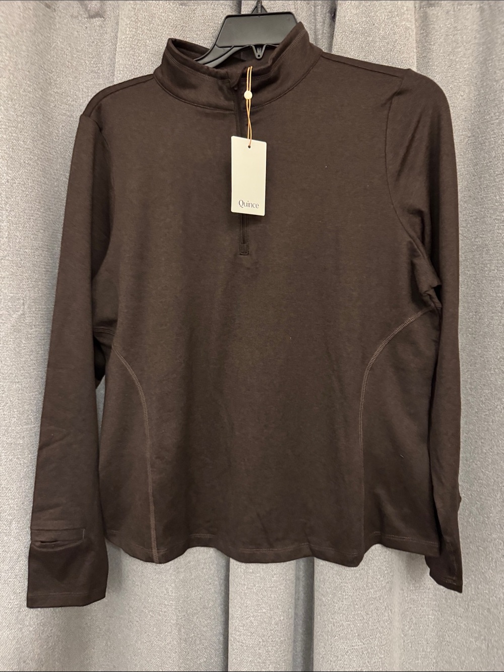 Quince Women’s Flowknit Quarter-Zip Pullover/Heather Coffee Bean Brown